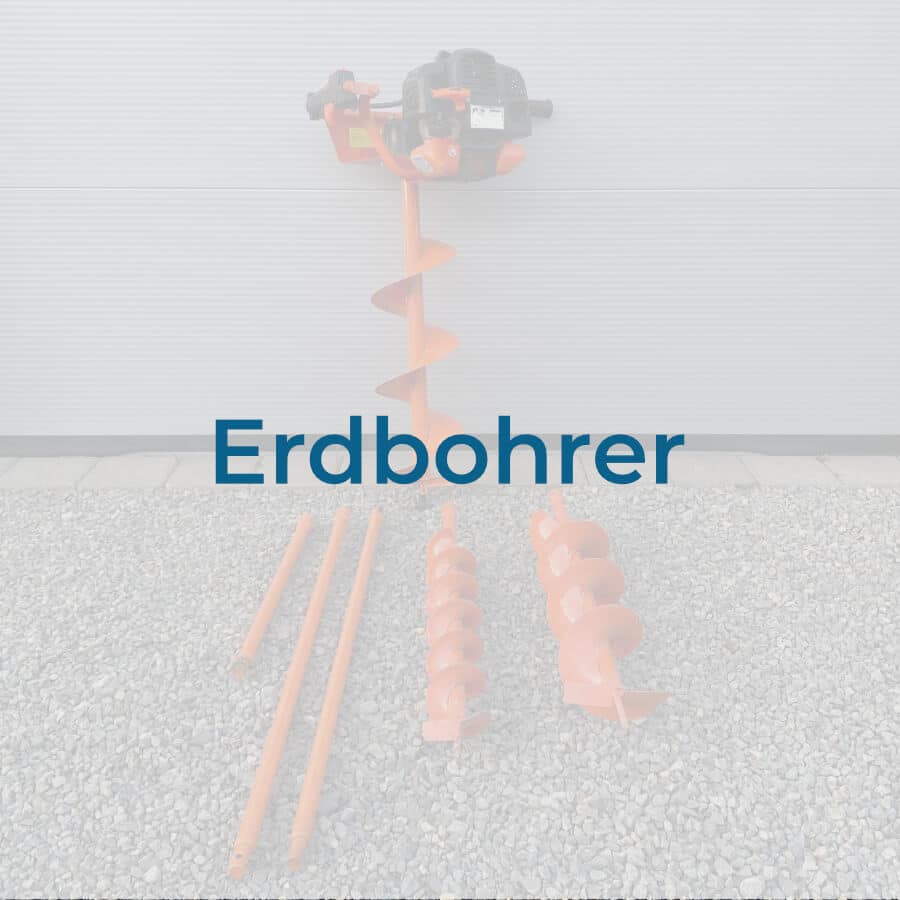 zaunbau-kaplan_erdbohrer Hier sehen Sie einen Erdbohrer und passendes Zubehör.
